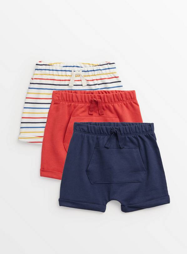 Bright & Stripe Jersey Shorts 3 Pack 9-12 months